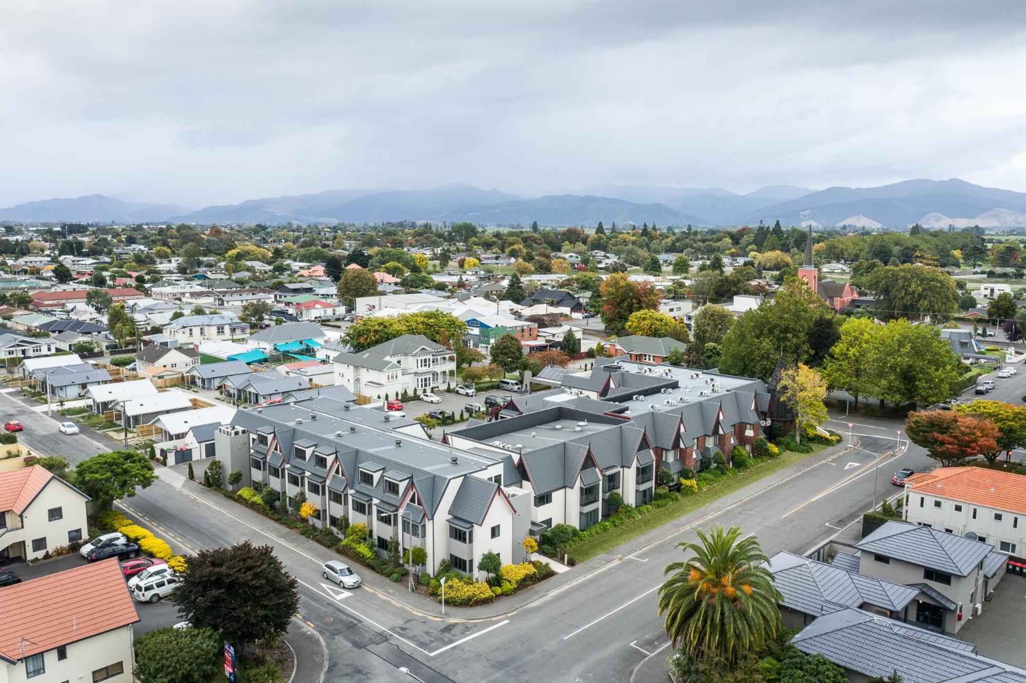 Carnmore Chateau Marlborough Blenheim Buitenkant foto Aerial view of the suburb of Fendalton